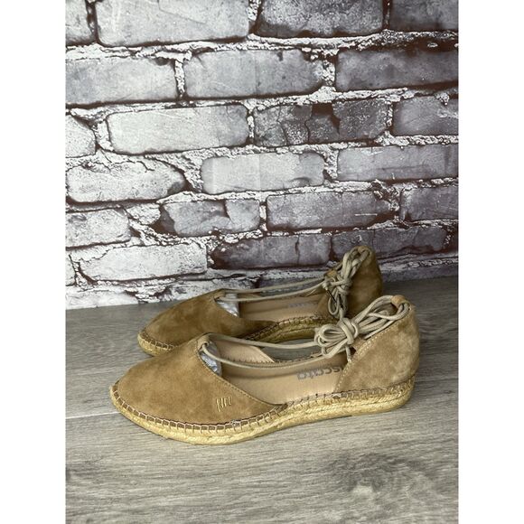Viscata Barceloneta Tan Brown Suede Lace Espadrilles Mules Women’s 39EU/8.5M US - Picture 13 of 16